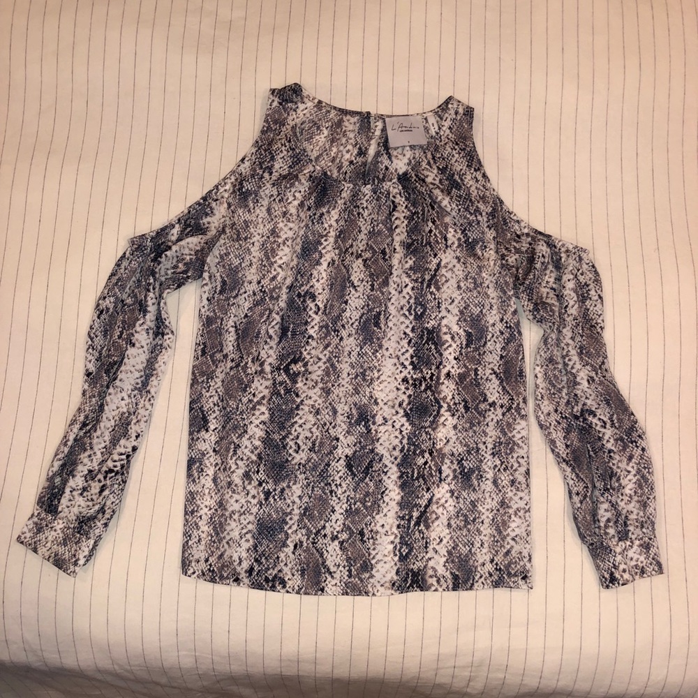 L’Academie Snakeprint Blouse